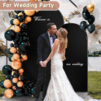 Hemmotop 7.2 ft Black Arch Backdrop Cover (No Arch Stand), Double-Sided Spandex Arch Covers Stretchy Backdrop for Party, Wedding, Birthday, Baby Shower, Reusable for Balloon Arches