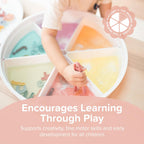 Starter Bundle | Sensory Bin with Lid | Tuff Tray Accessories | Sensory Bin and Lid | Includes 1 PlayTRAY, 6 Compartments, Activity Cards, Bowl, Mini Scoop, Dropper
