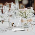 JINMURY Clear Arch Table Numbers for Wedding, 5x7 Inch Arched Acrylic Table Numbers 1-15 with Stands, Clear Acrylic Arch Sign with Holder for Centerpiece, Reception, Wedding, Party, Event