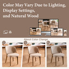 YOUNUOKE Upholstered Dining Chair, Modern PU Leather Dining Room Chair with Wood Legs, Widen Backrest Comfy Armless Side Kitchen Chairs, Khaki (Single Pack)