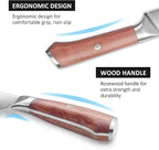 YOTSUBA Carving Knife and Fork Set, Meat Cutting Knife, Razor-Sharp German Stainless Steel Knives Fork Set with Ergonomic Wood Handle, Slicing Knives for Meats, BBQ & Vegetables