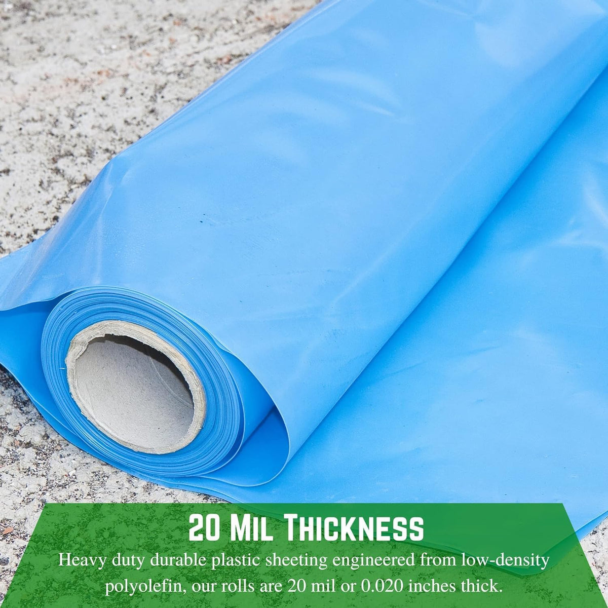 Farm Plastic Supply - Concrete Vapor Barrier - 20 mil Heavy Duty Polyolefin Sheeting, Painters Tarp, Roll (12' x 150'), Blue