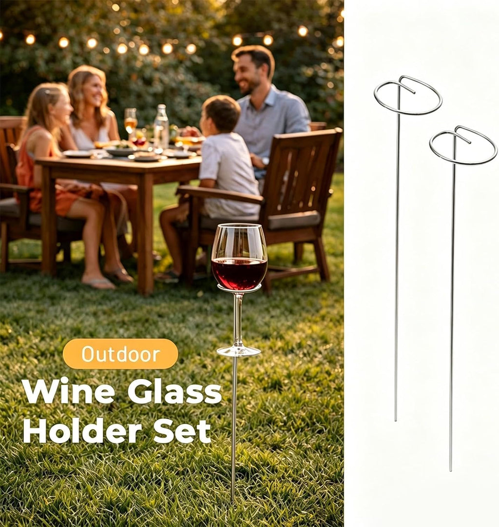 Yard Wine Glass Holder – Garden Beverage Stakes Champagne, Cup, Campers Entertainers, Backyard Beach Camping Picnic Park | Campers Entertainers Backyard Beach Camping Picnic Park Courtyard Lawn Patio