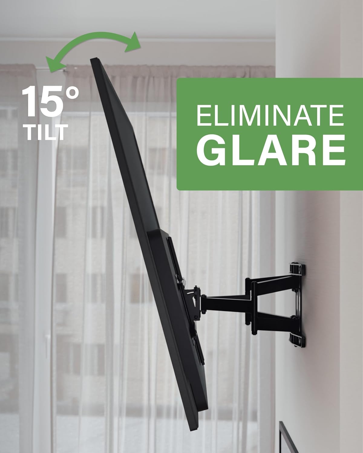 SANUS Premium Full Motion TV Mount for 42"-90" TVs - Sturdy & Smooth Extension, Swivel and Tilt for Big TVs - Universal Design Fits Samsung, LG, Vizio, TCL & More - Easy Installation -OLF22