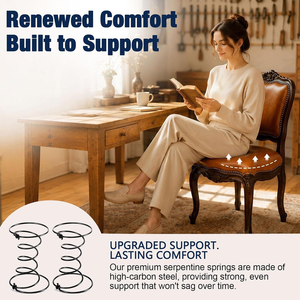15 Pcs 6" Upholstery Strap Coil Springs Repair, 8 Gauge Wire, High Elastic Spring Replacement, Knotted Two Ends, Easy Hook-on Installation for Sofa Chair Seat Couch Furniture Repair & DIY