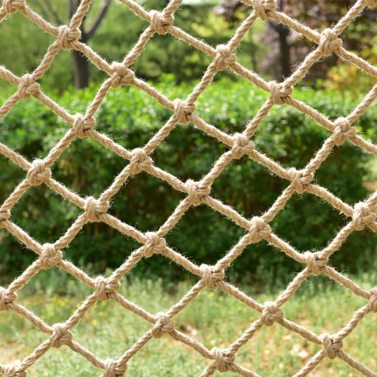 Natural Jute Hemp Rope Net,8mm Thick Safety Anti-Fall for Children Pet,Balcony Stairs Garden Playground Protection Net,Indoor & Outdoor Decor (Size:3M*9M(9.8FT*29.5FT))