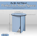 Kings Brand Furniture Zoe Modern Round End Table – Wooden Accent Side Table for Living Room, Bedroom, or Office, Compact Nightstand for Small Spaces (Blue)