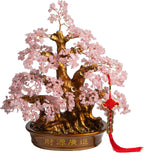 Natural Rose Quartz Tree Large,18" Chakra Crystal Tree(1,300 Gemstone Count) Healing Properties - Bonsai Feng Shui Money Tree for Love Self Care Home Office Decoration