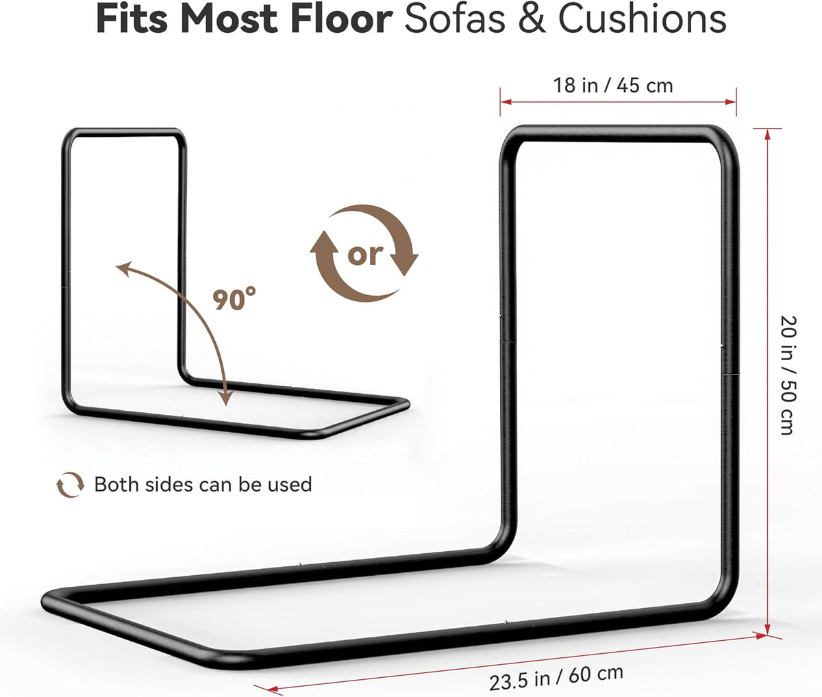 WOWMAX Floor Sofa Support Frame, Freestanding Back Support for Floor Cushions, No Wall Needed, Easy Assembly, Fits Most Floor Sofas (Sofa Not Included)