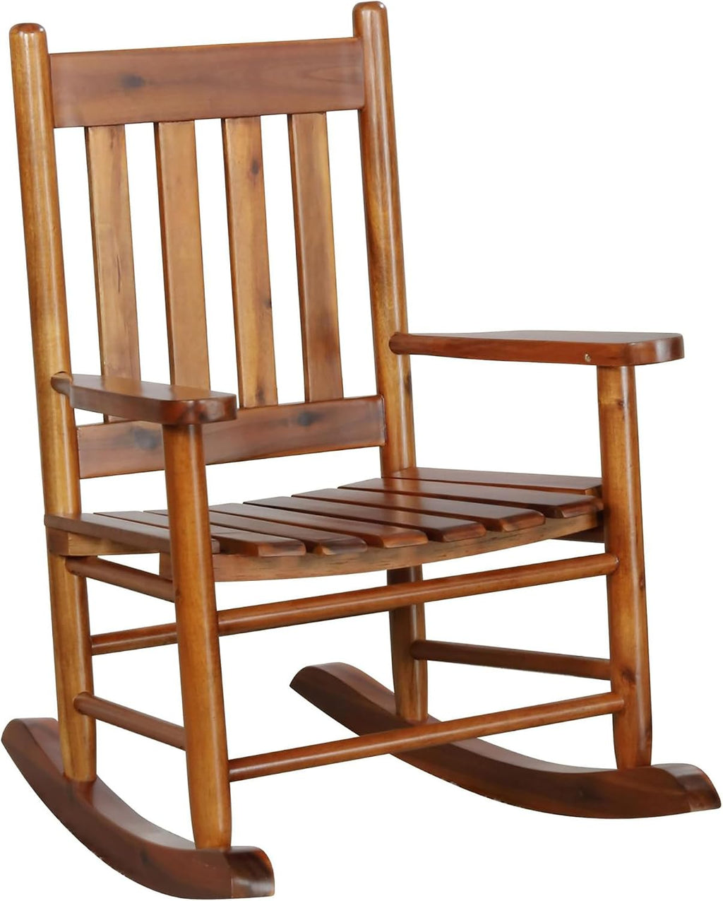 Golden Brown Slat Back Youth Rocking Chair