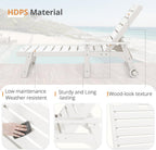 LUE BONA Outdoor Chaise Lounge, 5‑Position, 2‑Pack, White