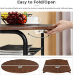 VINGLI 31.5" Drop Leaf Dining Table Set for 2, 3 Pieces Dining Table with Chair for Small Space, Small Kitchen Extendable Folding Dining Table for Dining Room，Home, Apartment, Saving Places, Walnut