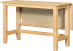 LUMISOL Extendable Dining Room Table for 4, Small Folding Drop Leaf Kitchen Dining Table, 18–36 inch, Space-Saving, Easy Assembly, Natural