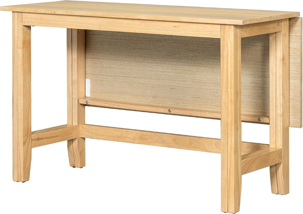 Knocbel Farmhouse 2-4 Person Rectangular Folding Dining Table, Wooden Kitchen Dining Room Bar Pub Bistro Small Space Furniture, Standard Height (Natural)
