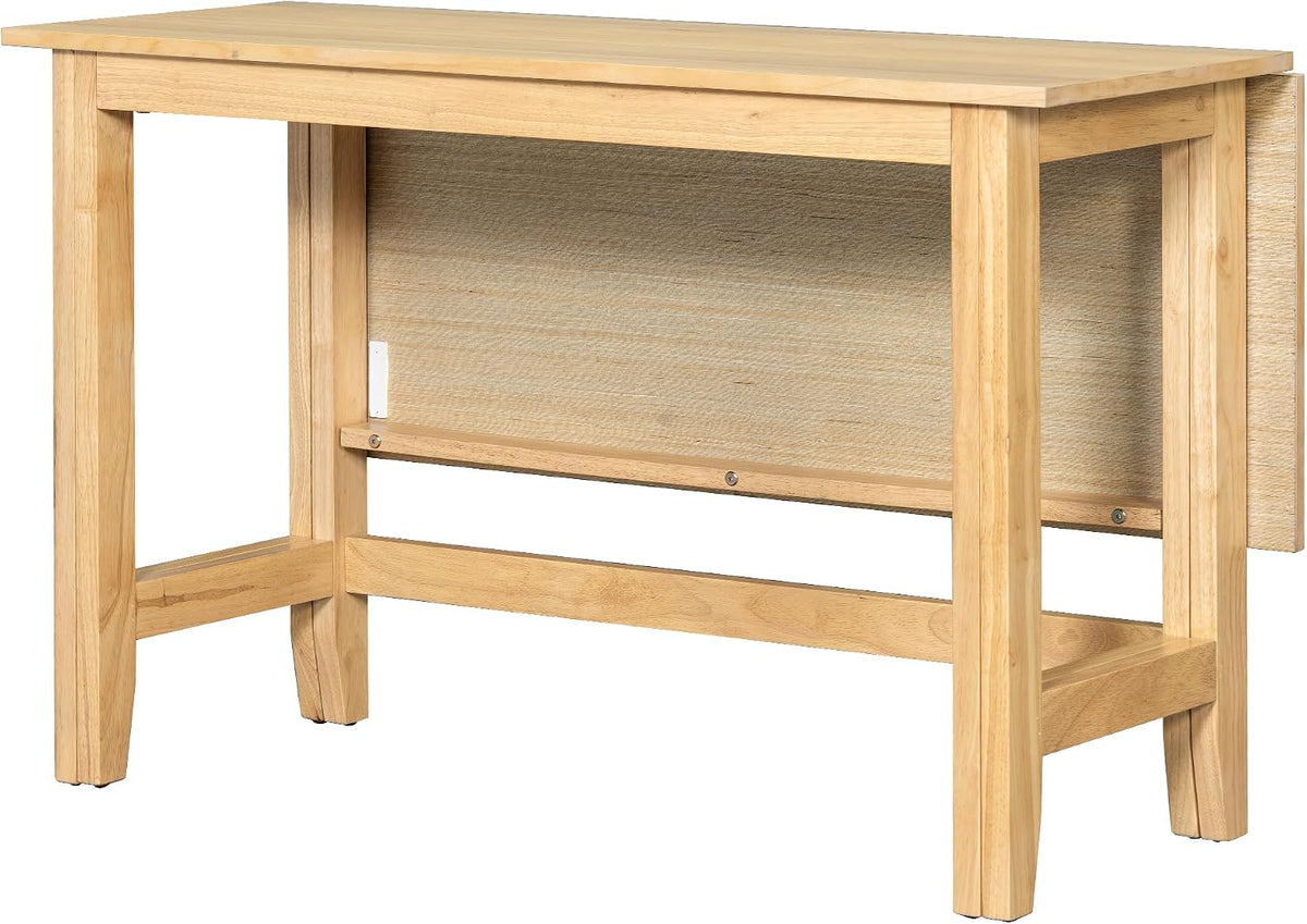Knocbel Farmhouse 2-4 Person Rectangular Folding Dining Table, Wooden Kitchen Dining Room Bar Pub Bistro Small Space Furniture, Standard Height (Natural)