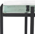 SAFAVIEH Couture Collection Giabelle Black/Clear Cast Glass Drink Table (Fully Assembled)
