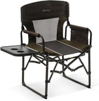 Directors Chair Foldable with Side Table, 400lb Heavy Duty for Adults Outdoor, Folding Camping Chair for Sideline Sports, Fishing, Patio, Lawn, Picnic, Beach, 1-Pack Brown