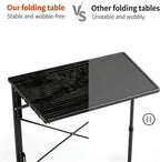 24 inch Foldable TV Tray Table, Foldable Portable C-Shaped Sofa end Table, Oversized Sofa Side Laptop Desk, Suitable for Living Room and Bedroom (1, Black)