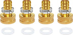 YOUHO Garden Hose Adapter 4PCS 1/2" Drip Irrigation Tubing to Faucet - Reusable Connector Fittings for Most Rain Bird, Orbit, Dig, Toro 1/2 Tubing x 3/4 FGHT Garden Extension Repair Fitting