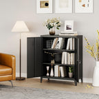 MIIIKO Metal Locker with 2 Doors, Metal Storage Sideboard Accent Cabinets for Kitchen, Pantry, Home Office and Garage