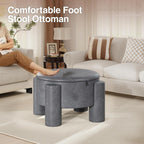 FiveWillowise 24 Inch Round Small Ottoman with Storage,Faux Leather | 24" Coffee Table,Storage Ottomans with Removable Top,Upholstered Vanity Stool for Small Spaces,Living Room,Apartment,Grey