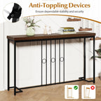 Giantex Industrial Console Table, 55" Narrow Entryway Table with H-Shaped Base & Spacious Tabletop, Behind Sofa Table for Small Spaces, Dining Room, Living Room, Bedroom, Entrance and Hallway