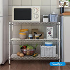 3-Shelf Adjustable Metal Shelf Wire Shelving Storage Rack for Office,Kitchen,Bedroom,Bathroom,Laundry,Pantry Basement,Garage(Chrome,36" L x 14" W x 30" H)