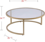 SEI Furniture Evelyn Glam Nesting Coffee Table 2-pc Set, Gold