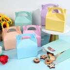 24 Pcs Pastel Party Favor Treat Boxes, Colorful Paper Candy Gift Gable Boxes for Party Favors, Pastel Goodie Box for Birthday Wedding Spring Easter Parties Supplies Decorations, 6 x 3.5 x 3 Inches
