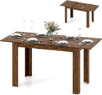 Giantex Extendable Dining Table for 4/6/8, 47"-62" Farmhouse Kitchen Table, Space-Saving Transformer Table for Dinette, Home Office, Living Room, Small Space (Rustic Brown)