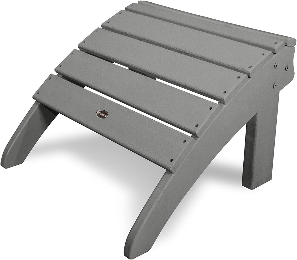 POLYWOOD® Seashell Ottoman, Slate Grey