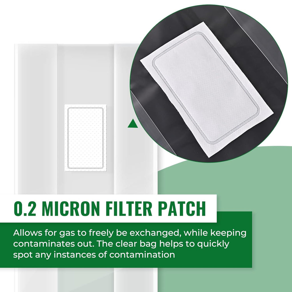 Large Extra Thick 25 Packs Mushroom Grow Bags, 6 Mil Spawn Bags 5.5" X 9.8" X 25.6" with 0.2 Micron Filter Breathable Autoclavable Durable