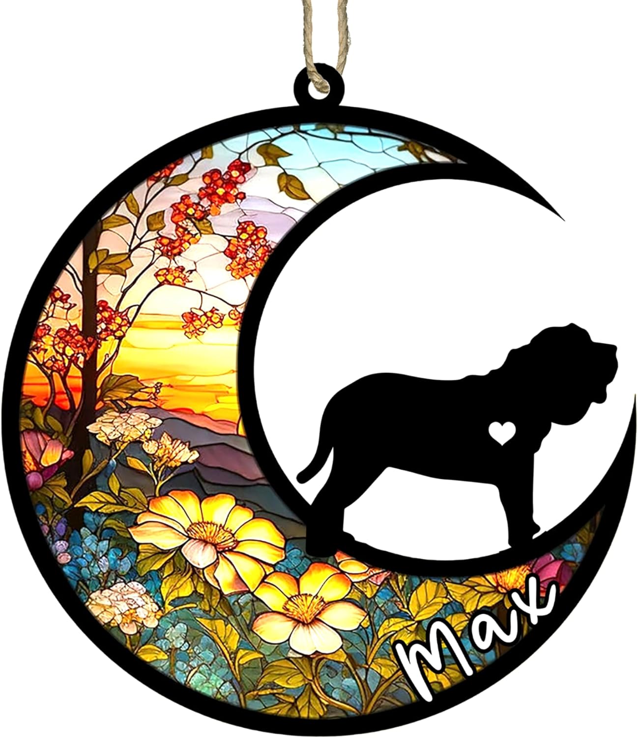Personalized Dog Memorial, Custom Name Spanish Mastiff Dog Christmas Ornament with Name, Custom Breeds, Pet Loss Light Catcher, Gifts for Lovers Loss of Pet Sympathy on Mothers Day Christmas