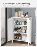 VASAGLE Floor Storage Cabinet, Freestanding Storage Unit with 2 Adjustable Shelves, for Bathroom Living Room Dining Kitchen, 11.8 x 23.6 x 31.5 Inches, Cloud White UBCB60WV1