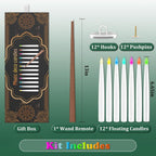 Color Changing Floating Candles with Magic Wand Remote, Holiday Decorations Magical Hanging Candles, 12Pcs Flameless Taper Candle with Multi-Color Battery Operated Window Candles for Party Theme Decor