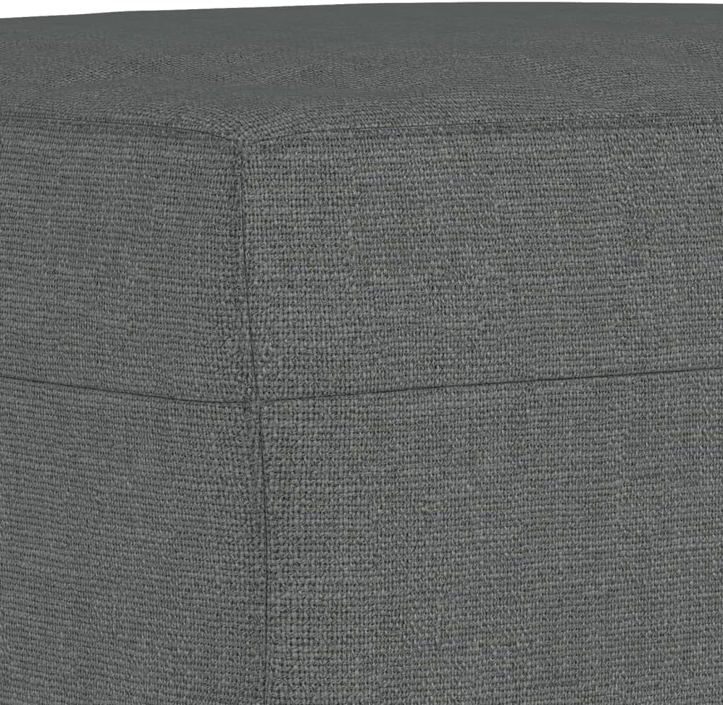 Modern Dark Gray Footstool with Breathable Fabric and Sturdy Plywood Frame, Compact Design for Living Room, Sofa or Recliner