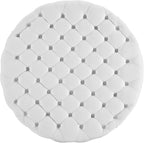Modway Amour Faux Leather Button-Tufted Round Ottoman in White