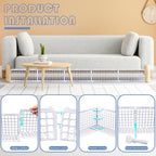 12 Pcs Under Couch Blocker for Bed Adjustable Furniture Plastic | Under Bed Blocker with 30 Ties White Couch Barriers for Dogs Pets Cats (Style3)