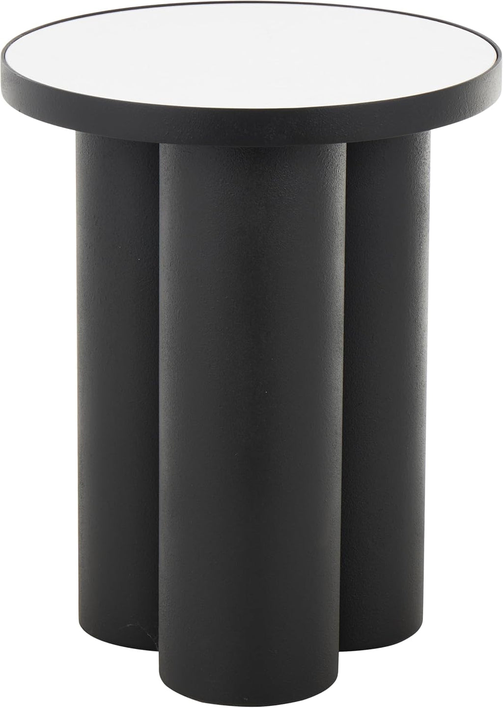 Deco 79 Metal Side End Accent Table End Table with White Marble Tabletop, Side Table 16" x 16" x 20", Black