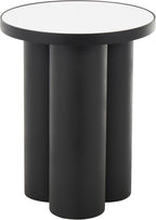 Deco 79 Metal Side End Accent Table End Table with White Marble Tabletop, Side Table 16" x 16" x 20", Black