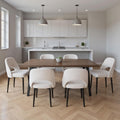 Modern Dining Chairs, Fabric Upholstered Accent Kitchen Chairs with Comfy Padded Seat & Sturdy Metal Legs, Side Farmhouse Chairs for Dining Room, Living Room, Restaurant (Beige, Set of 6)