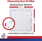Filter King 16x21x1 Air Filter | 4-PACK | MERV 11 HVAC Pleated A/C Furnace Filters | MADE IN USA | Actual Size: 15.5 x 20.5 x .75"