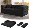 79" Sofa Bed,Convertible Futon Sofa Bed, Couch for Living Room | 6-In-1 Convertible Sofa Bed,Corduroy Futon Sleeper Sofa,Modular Pull Out Couches for Bedroom,Lounge,No Assembly Black Couch