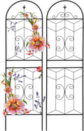 2 Pack 71x20in Garden Trellises with Black Metal Coating, Trellis for Climbing Plants Outdoor, Roses, Vines, Flowers, and Vegetables.