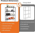 Sweetcrispy 4-Shelf Storage Shelving Unit, Adjustable Metal Wire Racks Heavy Duty Standing Shelf Organizer for Kitchen, Closet, Pantry, Garage, Bathroom, Laundry (13.8" D x 35.4" W x 54" H)