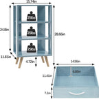 Aenuert Night Stand, Blue Nightstand with Drawer, Side Table with Open Storage, 3-Tier Modern End Table, Bedside Table for Small Space, Living Room, Bedroom