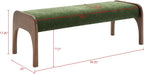 KEIKI 50.25" Upholstered Bed End Bench, Chenille Entryway Bench, Modern Dining Bench with Solid Rubber Wood Legs for Kitchen, Bedroom, Entryway (Green)