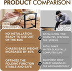 YIBOLIN'S Couch Table Tray - Foldable TV Dinner Tray Table with No Assembly, Large Surface Laptop Stand for Couch, C-Shaped Bed Tray, Sturdy Slide-Under Sofa Table (16" Extra Wide)