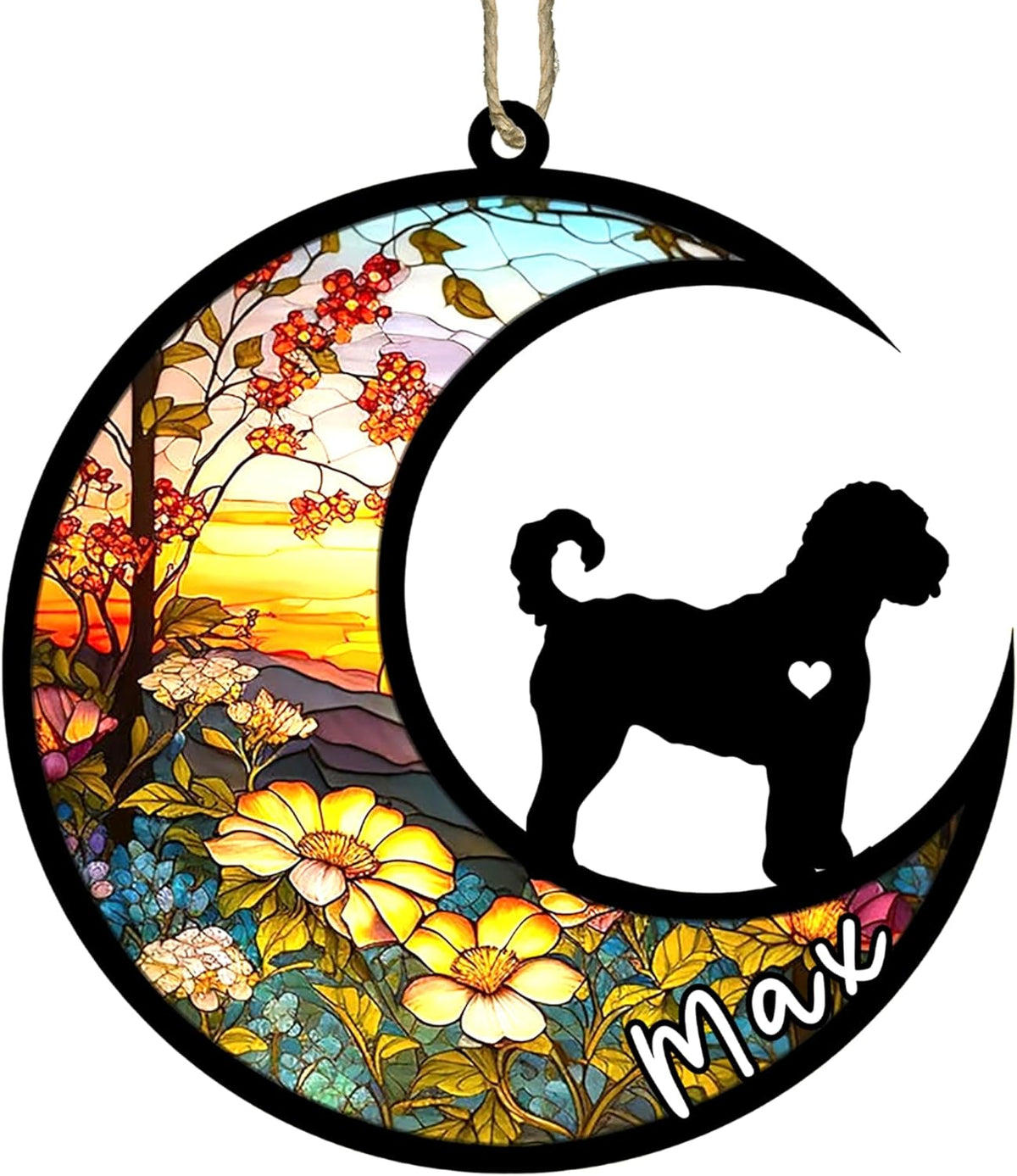 Personalized Dog Memorial, Custom Name Goldendoodle Dog Christmas Ornament with Name, Custom Breeds, Pet Loss Light Catcher, Gifts for Lovers Loss of Pet Sympathy on Mothers Day Christmas