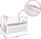Bamboo Garden Storage Bench, Outdoor Patio Seating with Hidden Storage Compartment, 43.3 x 18.5 x 31.5 Inch Rectangular Wood Bench for Backyard, Balcony, Indoor and Outdoor Use